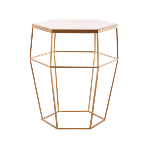 Hexagonal Marble Side Table