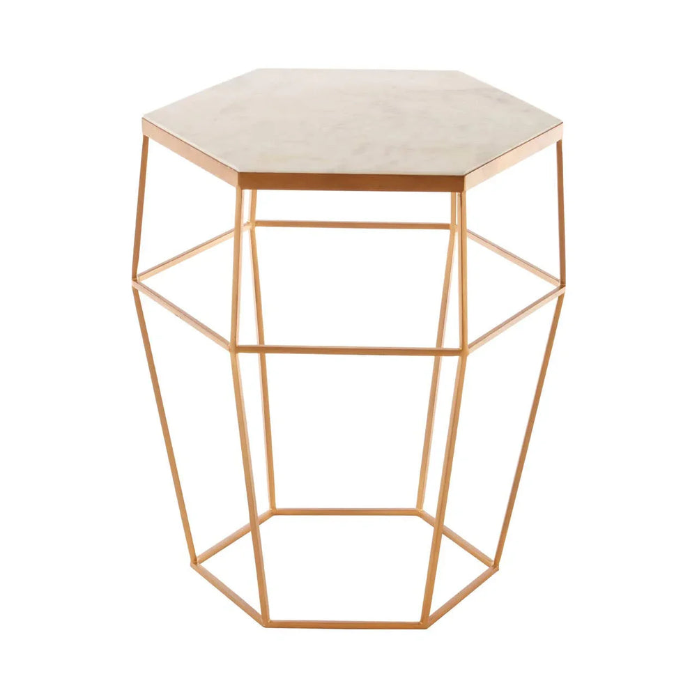 Hexagonal Marble Side Table