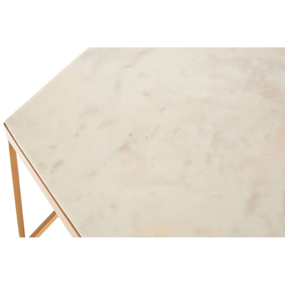 Hexagonal Marble Side Table