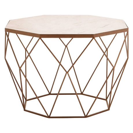 Golden Octagon Marble Coffee Table