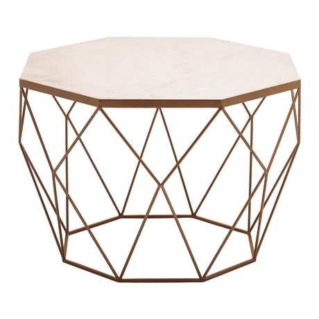 Golden Octagon Marble Coffee Table