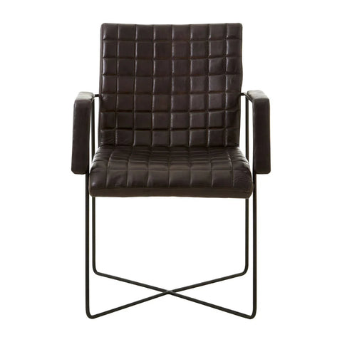 Buffalo Black Leather Quilted Chair