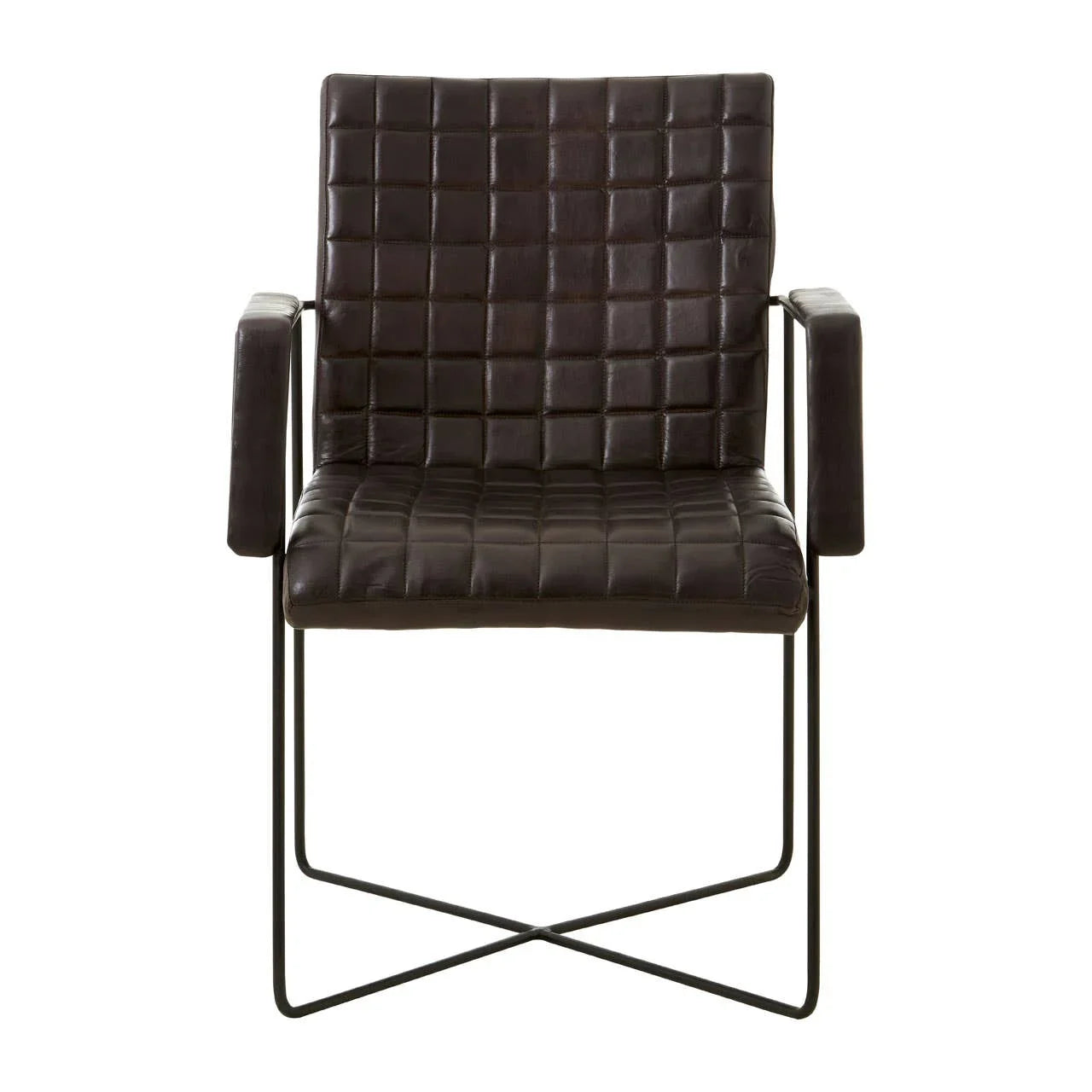 Buffalo Black Leather Quilted Chair