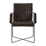 Buffalo Black Leather Quilted Chair