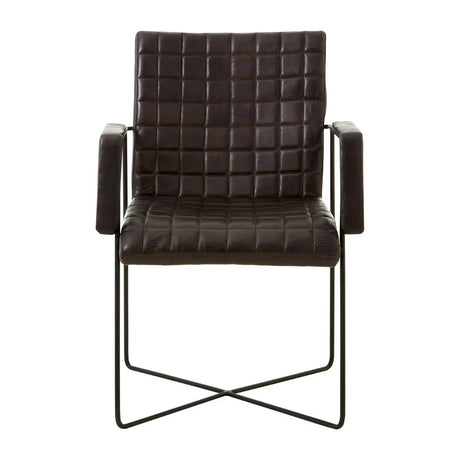 Buffalo Black Leather Quilted Chair