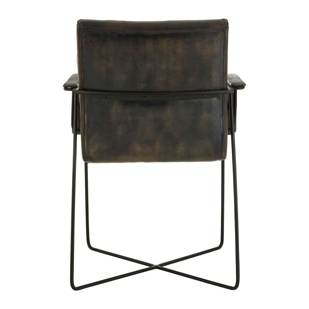 Modern Geometric Leather Chair