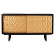 Golden Geometric Mango Wood Sideboard Luxe Sliding Doors