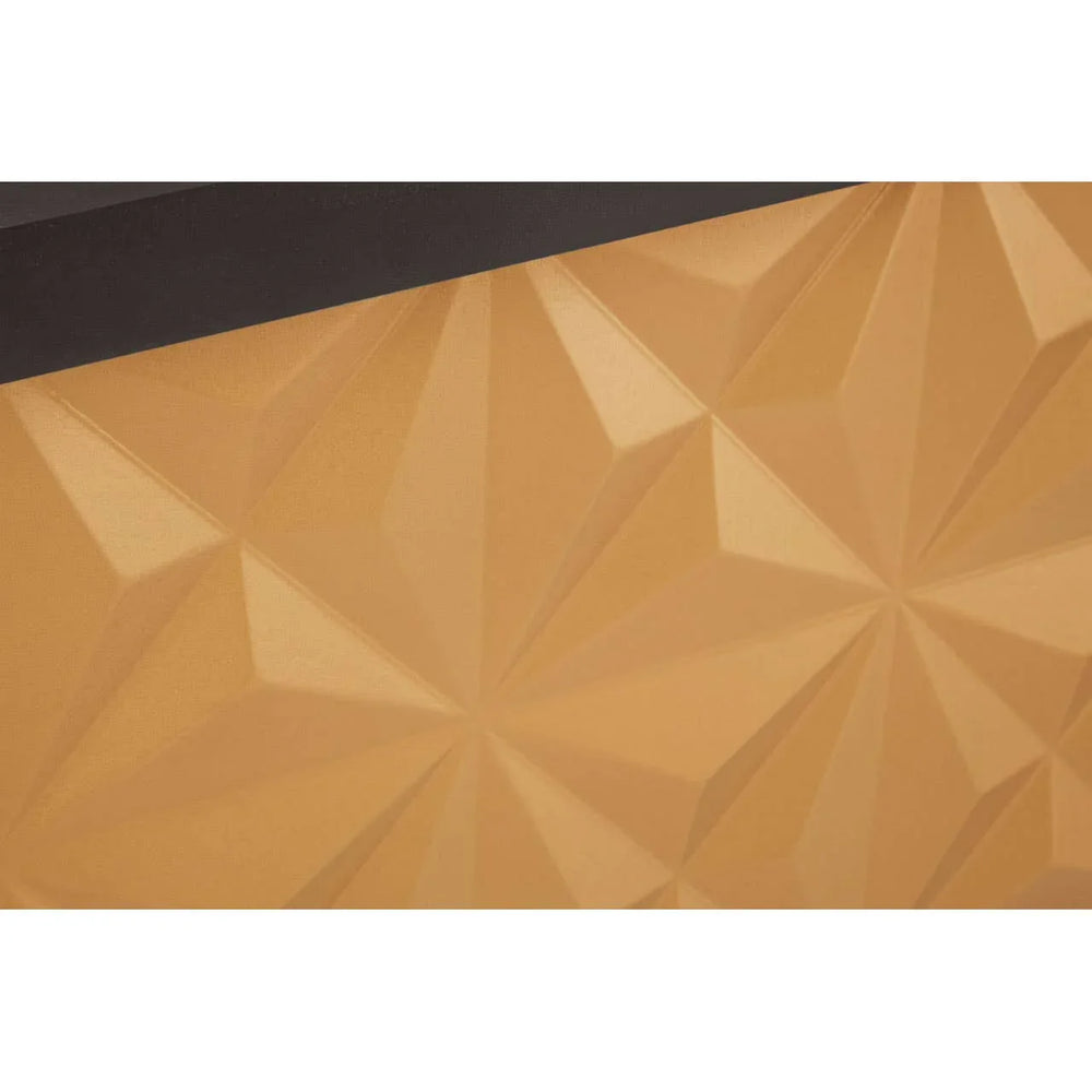 Golden Geometric Mango Wood Sideboard Luxe Sliding Doors
