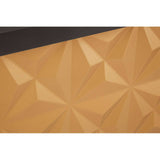 Golden Geometric Mango Wood Sideboard Luxe Sliding Doors