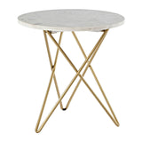 Golden Marble Geometric Side Table