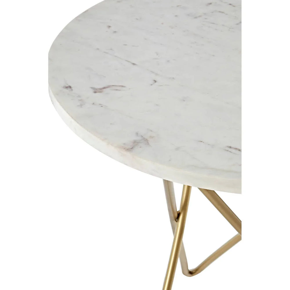 Golden Marble Geometric Side Table
