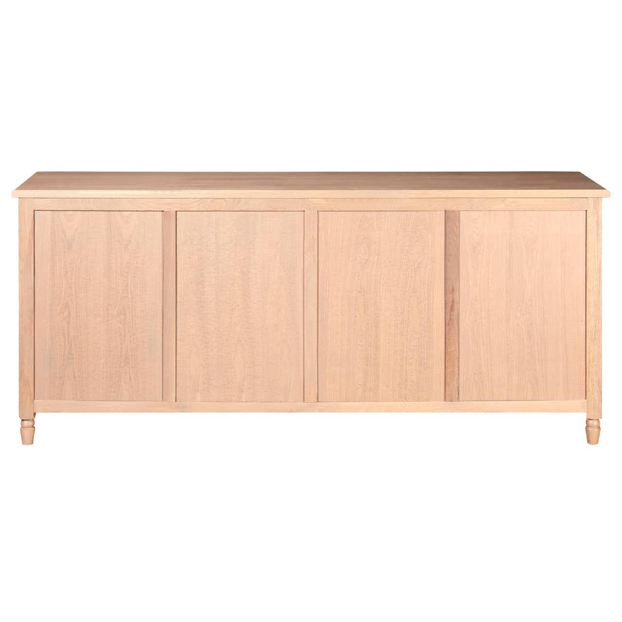 Lyon Oak Wood 4-Drawer Sideboard with Glass Doors