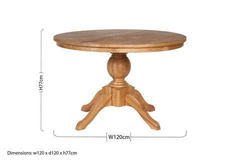 Oak Pedestal Dining Table