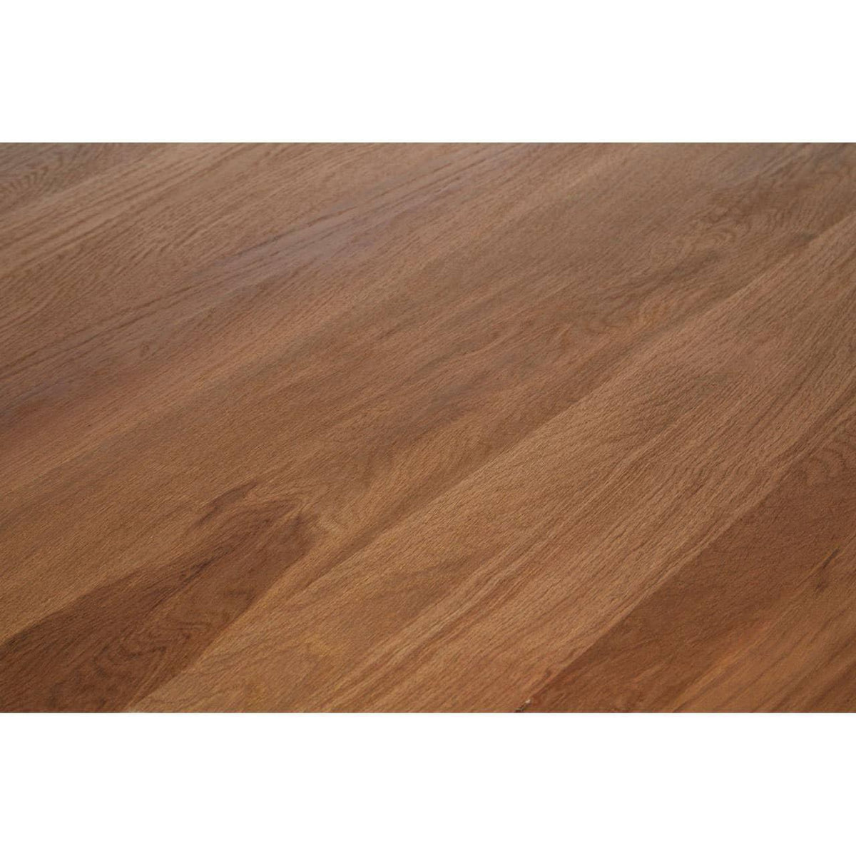 Oak dining table top with natural wood grain texture and warm brown finish