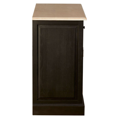 Rustic Oak Wood Sideboard with Black Paint Finish