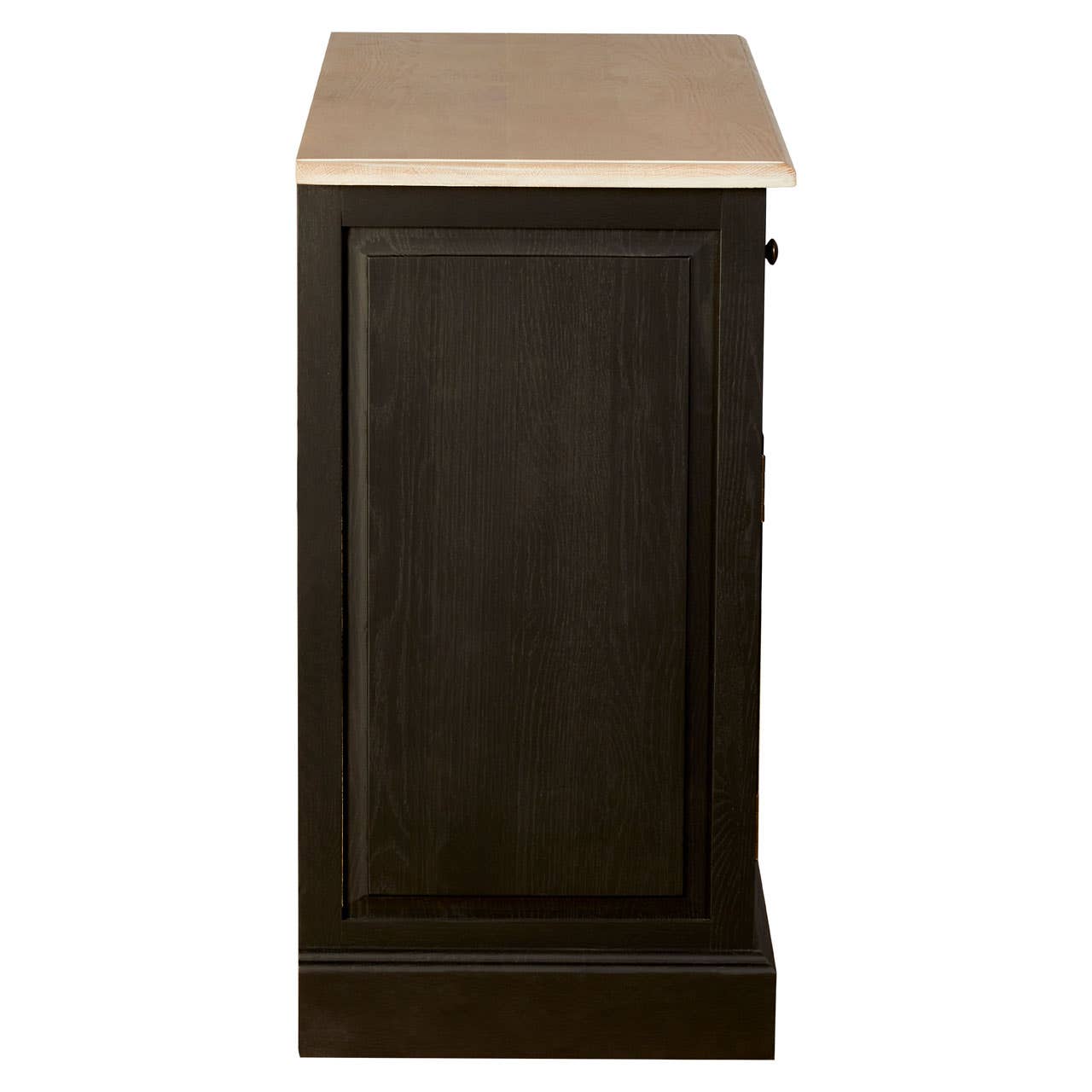 Rustic Oak Wood Sideboard with Black Paint Finish