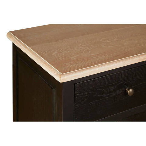 Rustic Oak Wood Sideboard with Black Paint Finish