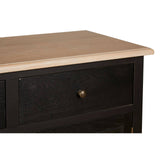 Rustic Oak Wood Sideboard with Black Paint Finish