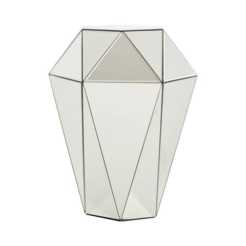 Silver Luxe Glass Side Table