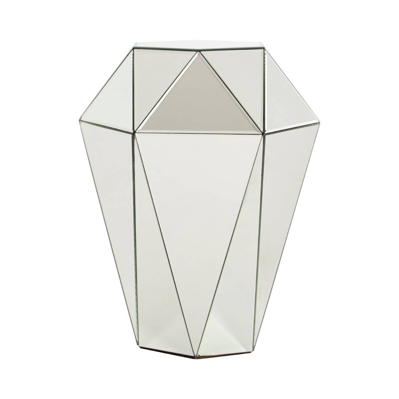 Silver Luxe Glass Side Table