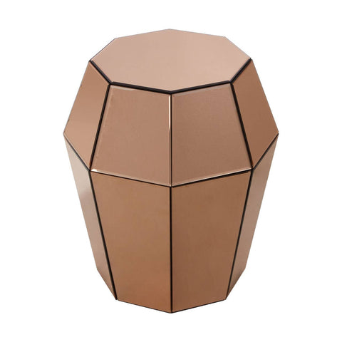Rose Gold Faceted Glass Side