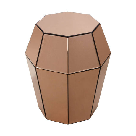 Rose Gold Faceted Glass Side