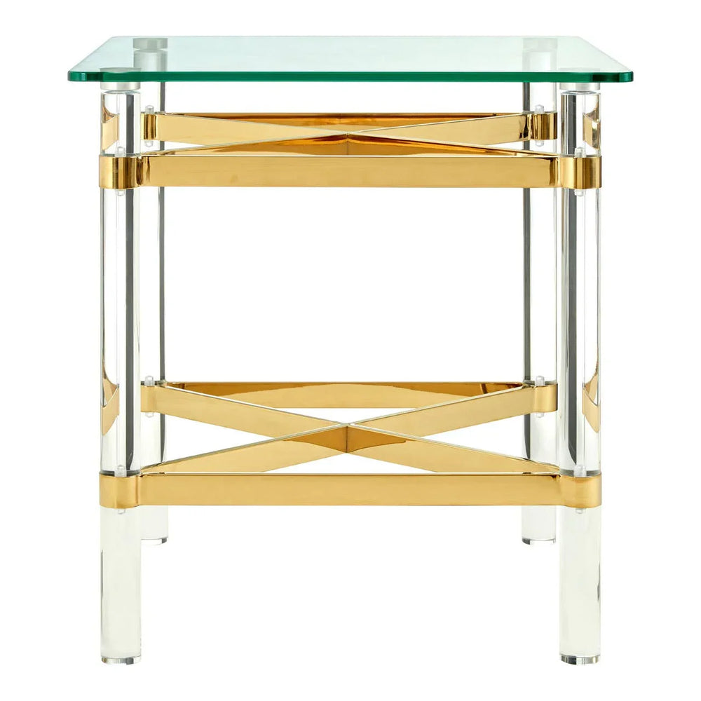 Golden Leg Glass Side Table
