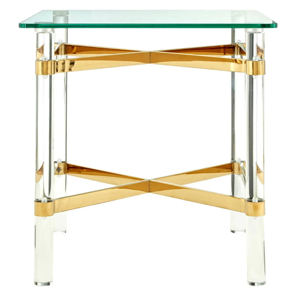 Golden Leg Glass Side Table