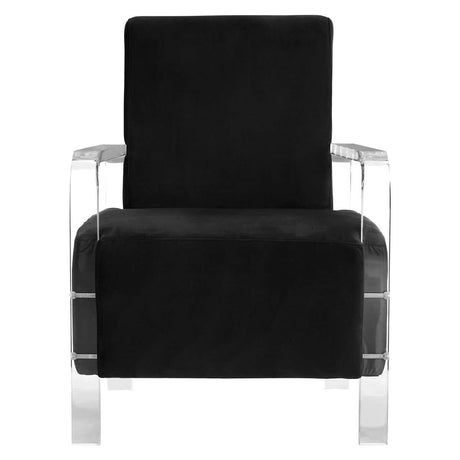 Luxe Black Velvet Accent Chair