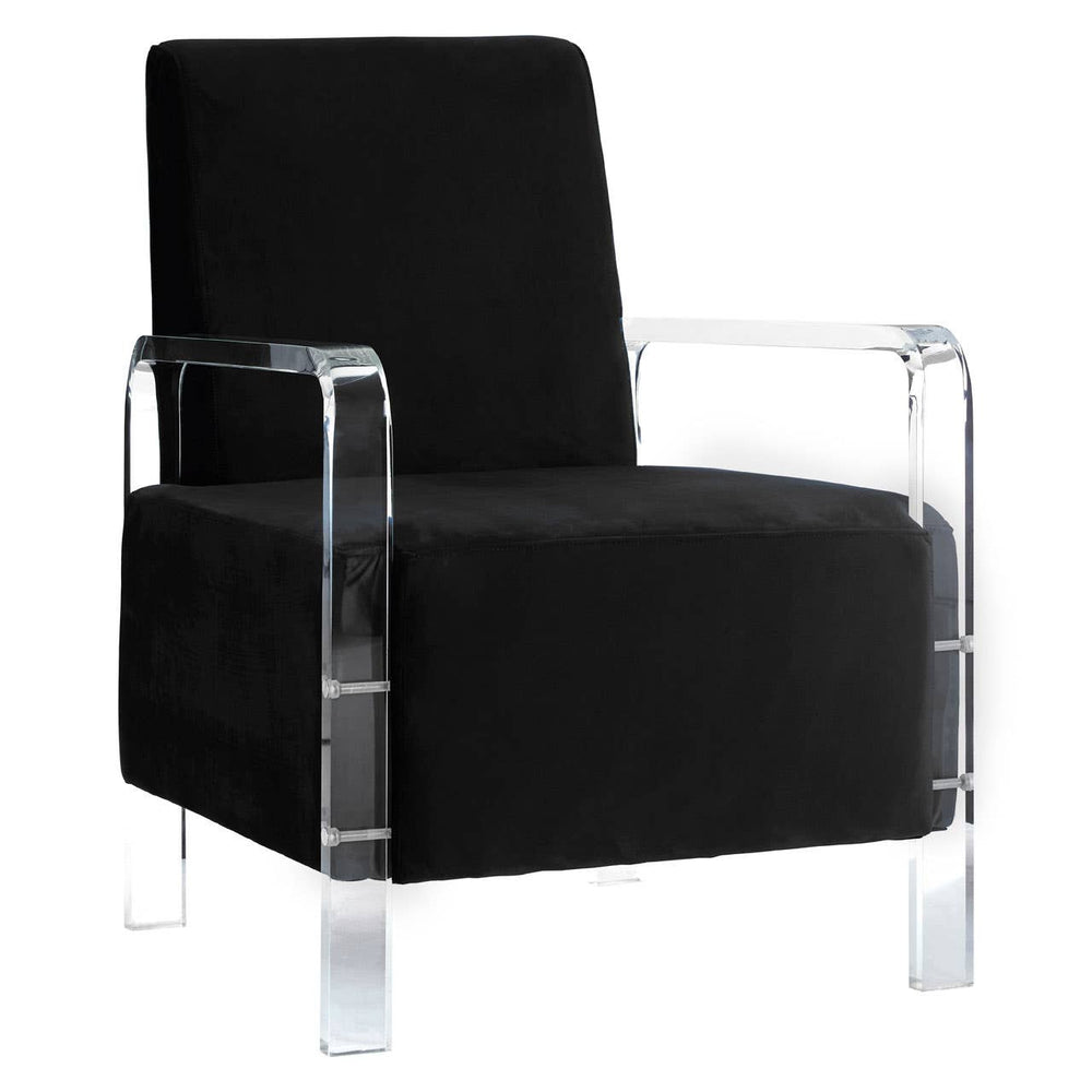 Luxe Black Velvet Accent Chair