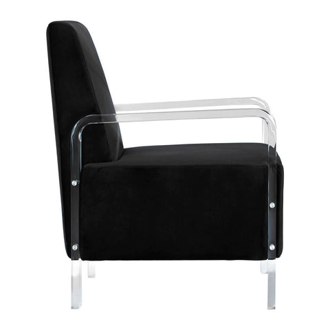 Luxe Black Velvet Accent Chair