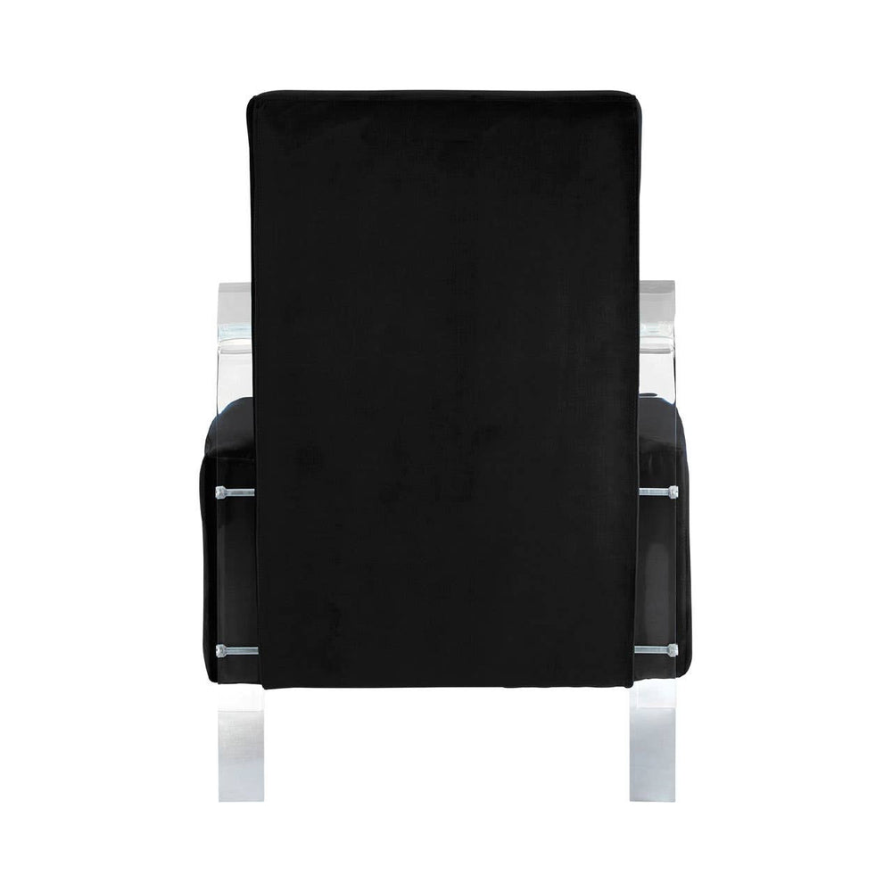 Luxe Black Velvet Accent Chair