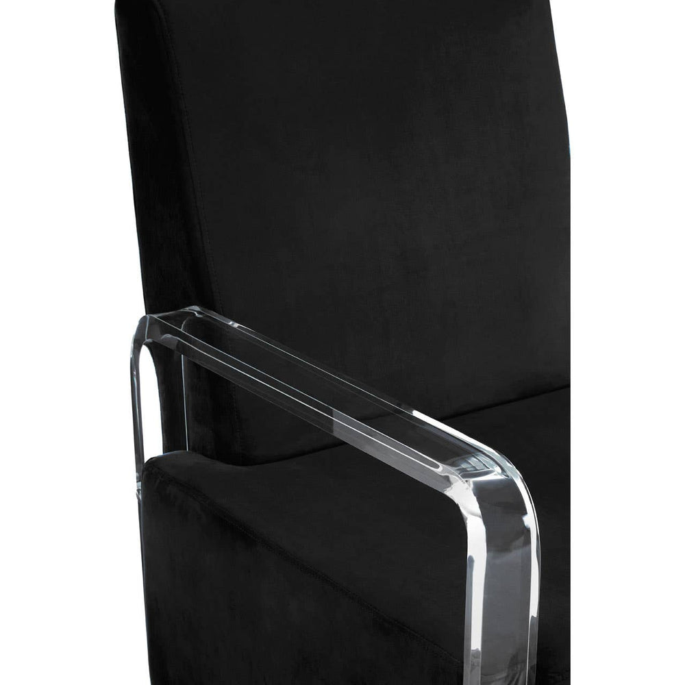 Luxe Black Velvet Accent Chair