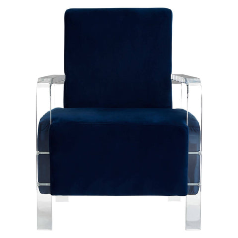 Luxe Blue Velvet Accent Chair