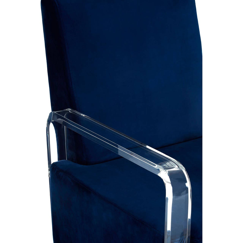 Luxe Blue Velvet Accent Chair