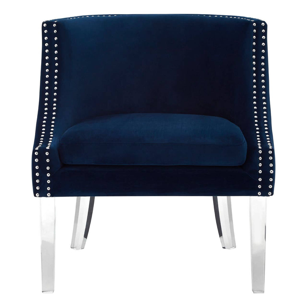 Luxe Blue Velvet Accent Chair