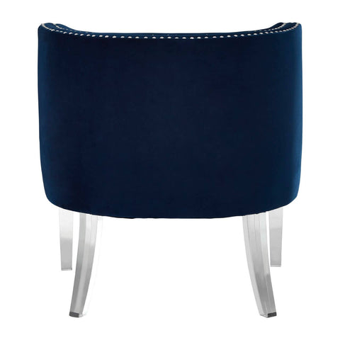 Luxe Blue Velvet Accent Chair