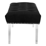 Luxe Velvet Buttoned Bench