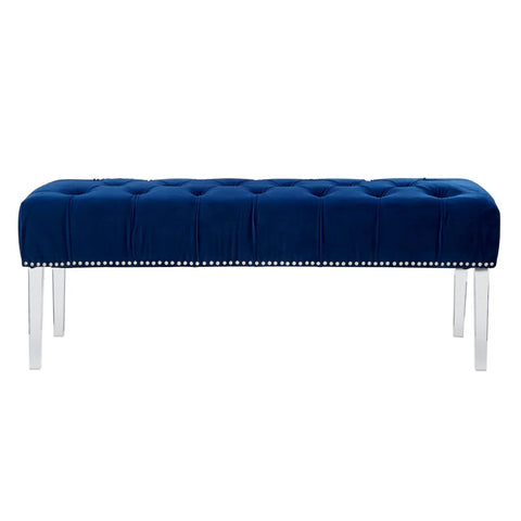 Luxe Blue Velvet Bench