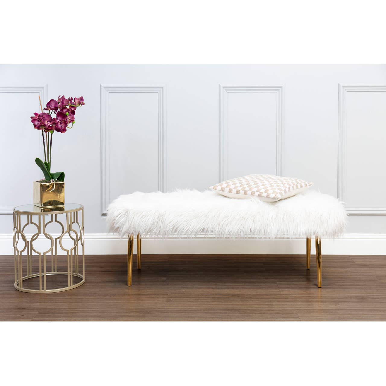 Luxe Faux Fur Bench