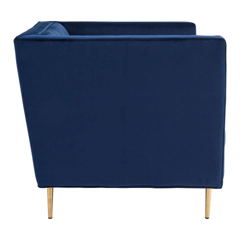 Luxe Blue Velvet Accent Chair