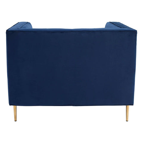 Luxe Blue Velvet Accent Chair