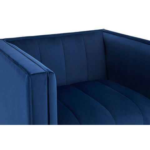 Luxe Blue Velvet Accent Chair