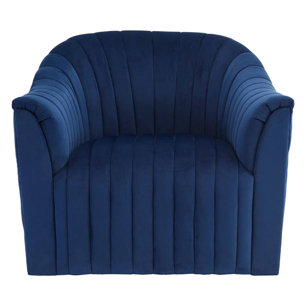 Luxe Blue Velvet Armchair