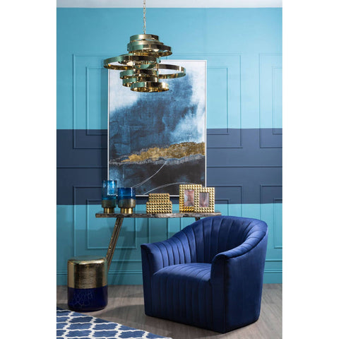 Luxe Blue Velvet Armchair