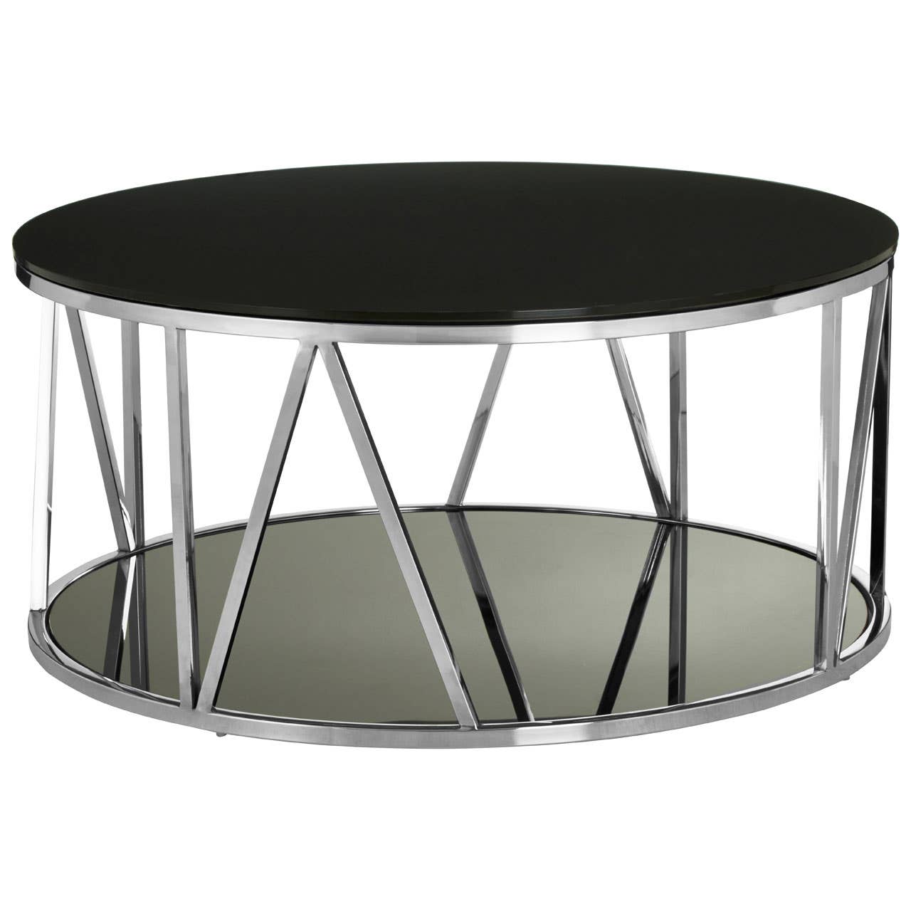 Chrome Finish Round Coffee Table