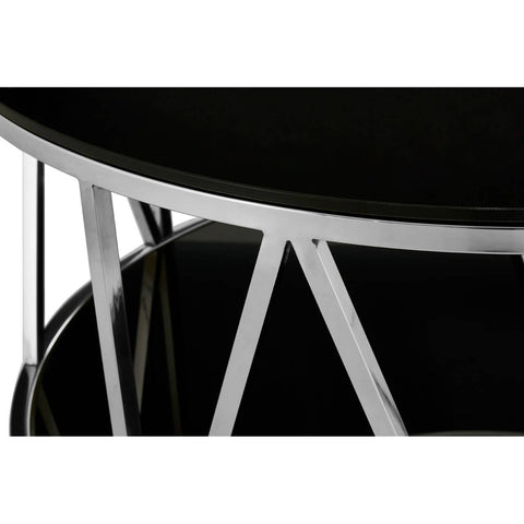 Chrome Finish Round Coffee Table