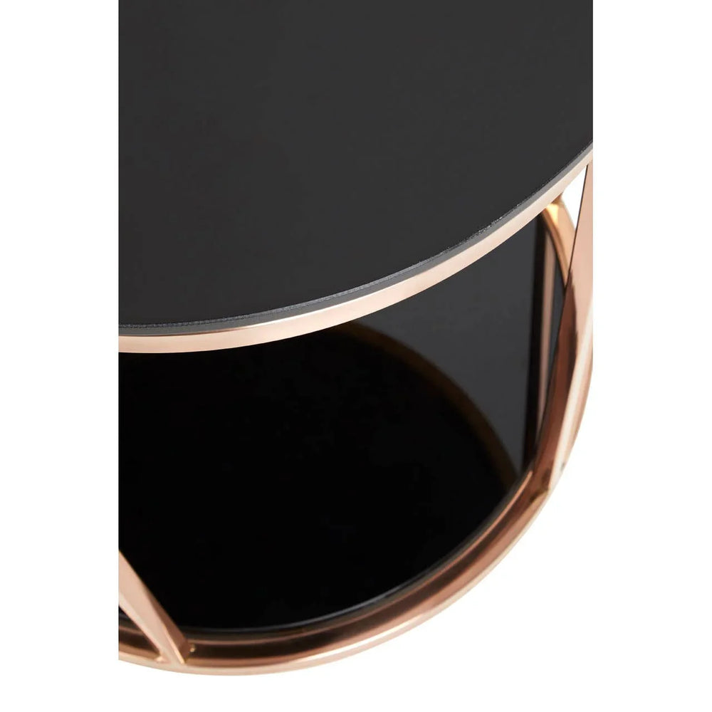 Rose Gold Glass Side Table