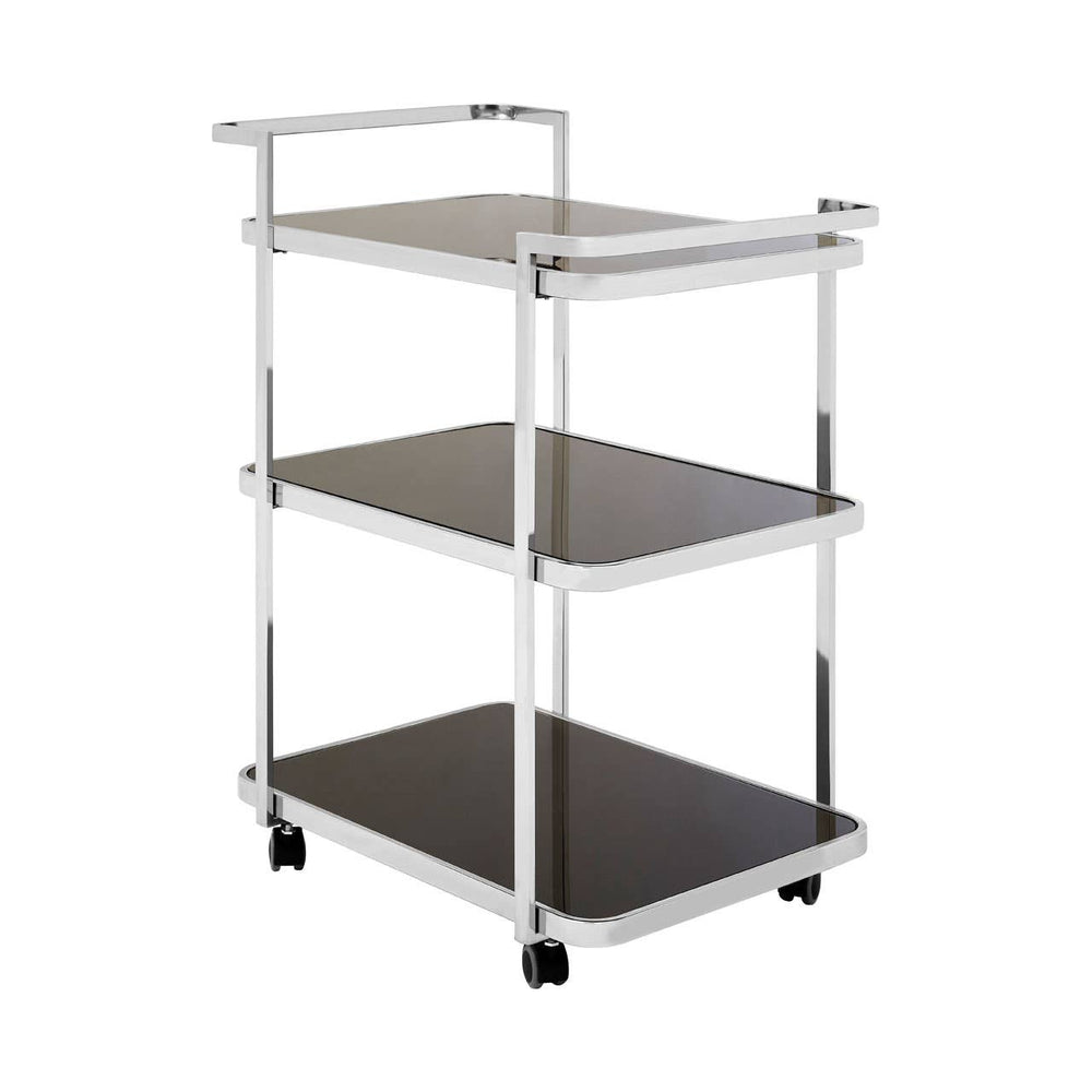 Luxe Chrome Glass Drinks Trolley