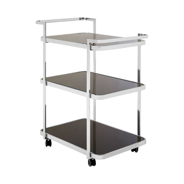 Luxe Chrome Glass Drinks Trolley